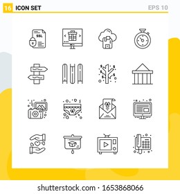 Colección de 16 iconos de línea universal. Conjunto de iconos para Web y Mobile.
