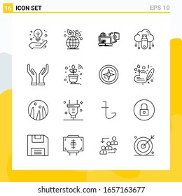 Collection of 16 Universal Line Icons. Icon Set for Web and Mobile.