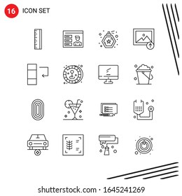 Collection of 16 Vector Icons in Line style. Pixle Perfect Outline Symbols for Web and Mobile. Line Icon Signs on White Background. 16 Icons.