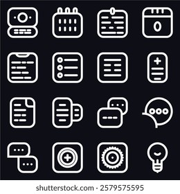 A collection of 16essential, no-frills icons designed for clarity and versatility. Perfect for apps, websites, dashboards, or presentations, these crisp line icons blend seamlessly into modern designs