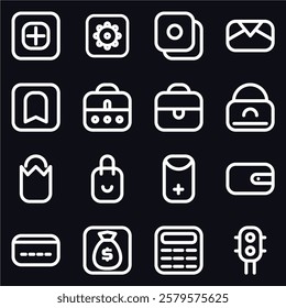 A collection of 16essential, no-frills icons designed for clarity and versatility. Perfect for apps, websites, dashboards, or presentations, these crisp line icons blend seamlessly into modern designs