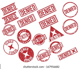 Collection 17 Red Grunge Rubber Stamps Stock Vector (Royalty Free ...