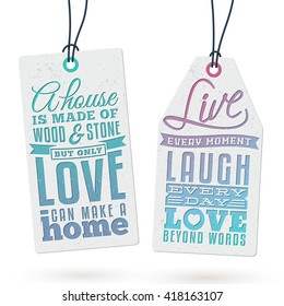 Collection of 2 Hang Tags with Colorful Quotes