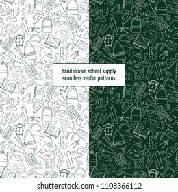 Collection of 2 seamless back to school patterns