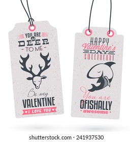 Collection of 2 Vintage Gift Tags for Valentine's Day