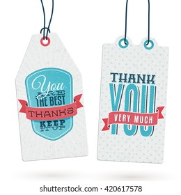 Collection of 2 Vintage Style Hang Tags with Thank You Notes