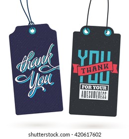 Collection of 2 Vintage Style Hang Tags with Thank You Notes