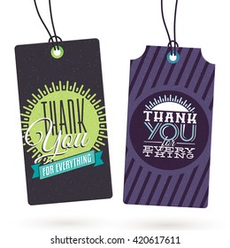Collection of 2 Vintage Style Hang Tags with Thank You Notes