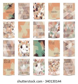 Collection of 20 abstract brochure design in pastel colors
