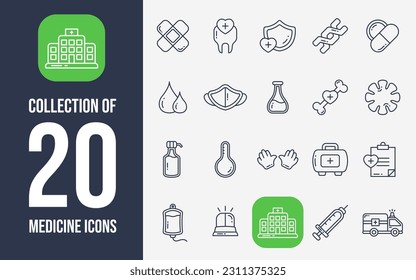 Collection of 20 Medicine Icons