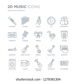 Collection 20 Music Linear Icons Such Stock Vector (Royalty Free ...