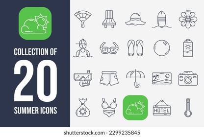 Collection of 20 Summer Icons