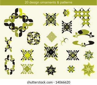 collection of 20 vector ornaments & patterns