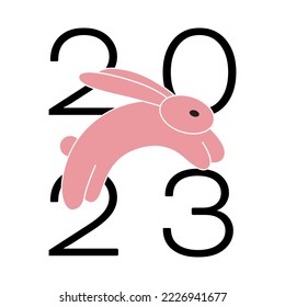 Collection of 2023 Happy New Year symbols. Сoncept 2023 number design template. Vector illustration 2023 Happy New Year. 