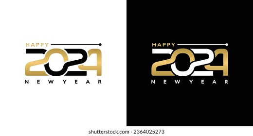 Collection of 2024 new year logo text symbol for calendar, flyer and banner design template