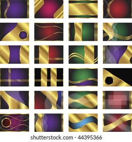 A collection of 24 business card templates in standard credit card size (ISO/IEC 7810 / ID-1) in vector format.