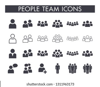 Collection of 24 different person and team icons