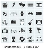 Collection of 25 arts and creative icons. Vector illustration.