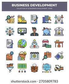 Collection of 25 Business Development Icons. Boost Your Business Growth