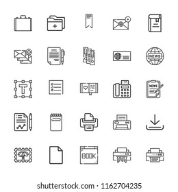 Collection 25 Document Outline Icons Include Stock Vector (Royalty Free ...