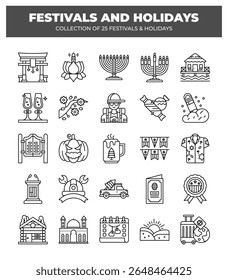 Collection of 25 Festivals and Holidays. A Diverse Celebration of Culture and Traditions