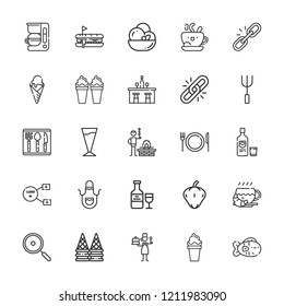 Collection 25 Menu Outline Icons Include Stock Vector (Royalty Free ...