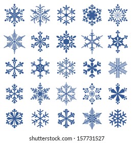 collection of 25 snowflakes