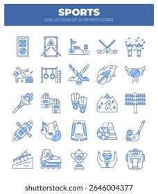 Collection of 25 Sports Icons. Summer and Winter Sports. Ball Games. and More