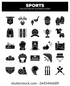 Collection of 25 Sports Icons. A Visual Guide to Various Games and Activities