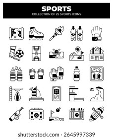 Collection of 25 Sports Icons. A Visual Guide to Summer and Winter Sports