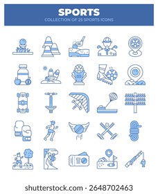 Collection of 25 Sports Icons. A Visual Guide to Various Summer and Extreme Sports
