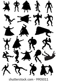 Collection of 25 Superhero Silhouettes