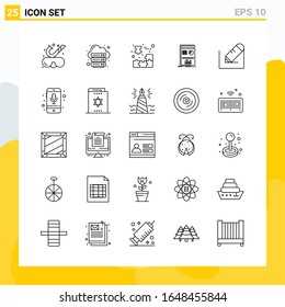 Collection of 25 Universal Line Icons. Icon Set for Web and Mobile. 