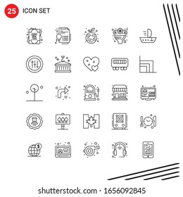 Collection of 25 Vector Icons in Line style. Pixel Perfect Outline Symbols for Web and Mobile. Line Icon Signs on White Background. 25 Icons.