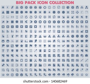 Collection of 285 universal icons and symbols for web and mobile, vector