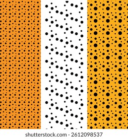 Collection of 3 multi color polka dot seamless pattern design