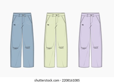 collection of 3 pants in colors