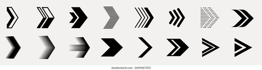 A collection of 30 black and white arrows and recycling icons. Includes various arrow styles and recycling symbols. Perfect for navigation and eco-friendly themes. Arrow icon vector set.