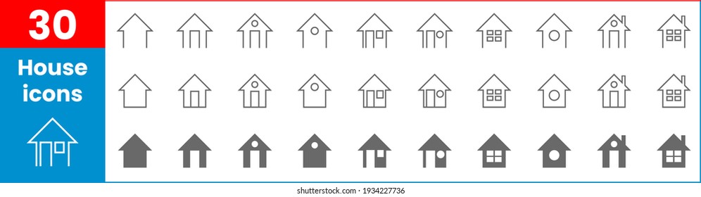 colección de 30 iconos vectorizados de la casa, vector
