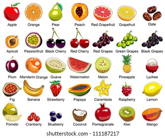 Collection of 35 Fruits icons