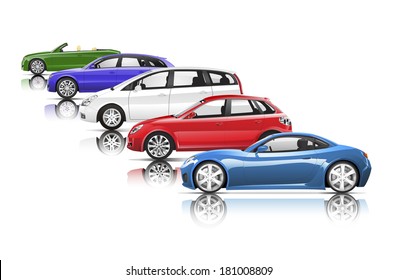 Collection of 3D Cars Vector