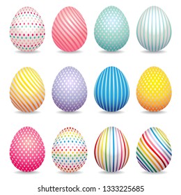 Collection of 3d decorated easter eggs