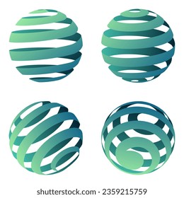 Collection of 3D globe logos suitable for business or company logos