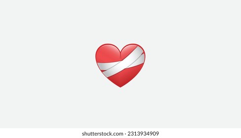 Collection of 3D heart colorful vector set Isolated on White Background, Love Symbol. Valentine's Day