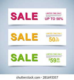 Collection 3D sale banners
