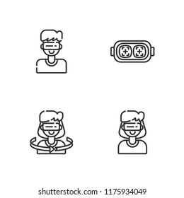 Collection of 4 additional outline icons include icons such as augmented reality