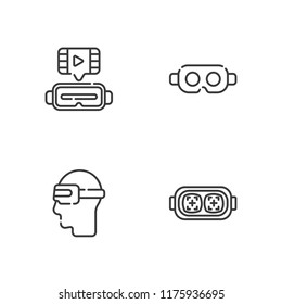 Collection of 4 ar outline icons include icons such as augmented reality