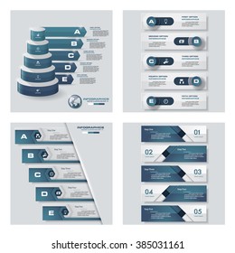 Collection of 4 blue color template/graphic or website layouts. Vector Background. For your idea and presentation.
