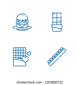 Collection of 4 calorie outline icons include icons such as burger