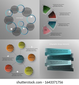 Collection of 4 color template/graphic or website layout. Vector Background. For your idea and presentation. EPS 10